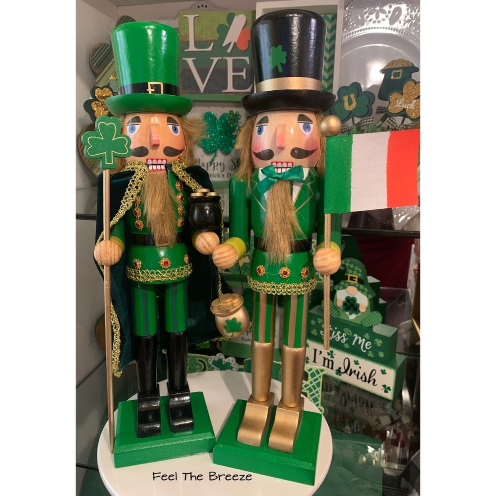 15” Set of 2 St. Patrick’s Irish Nutcrackers